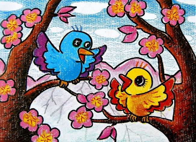 幼儿小鸟画图片 小鸟简笔画彩色 儿童画小鸟图片 小鸟图片简笔画彩图_www.youyix.com