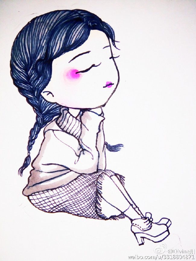 Q版金泰妍简笔画教程图片 洋娃娃金泰妍的卡通画怎么画_www.youyix.com