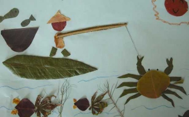 优秀儿童树叶手工拼贴画各种动物10张 幼儿园作业 树叶拼贴画_www.youyix.com