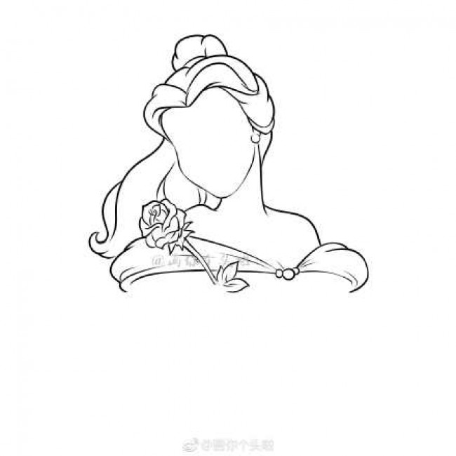 美女与野兽贝儿公主怎么画 贝儿公主简笔画画法教程图片_www.youyix.com