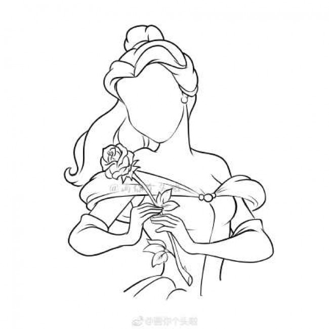美女与野兽贝儿公主怎么画 贝儿公主简笔画画法教程图片_www.youyix.com