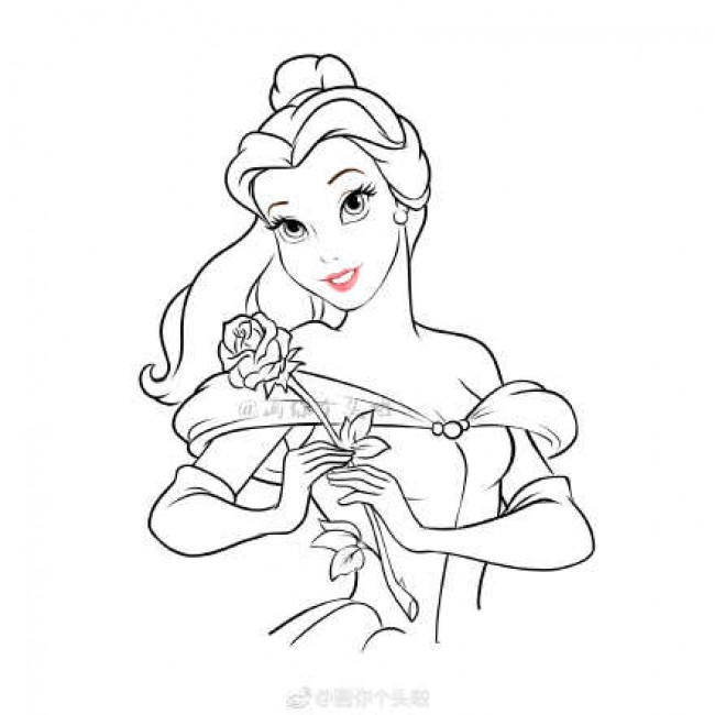 美女与野兽贝儿公主怎么画 贝儿公主简笔画画法教程图片_www.youyix.com