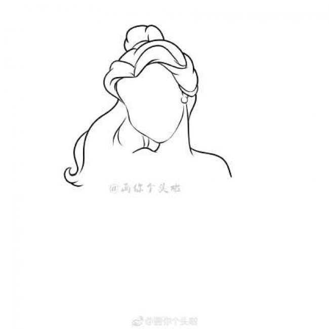 美女与野兽贝儿公主怎么画 贝儿公主简笔画画法教程图片_www.youyix.com