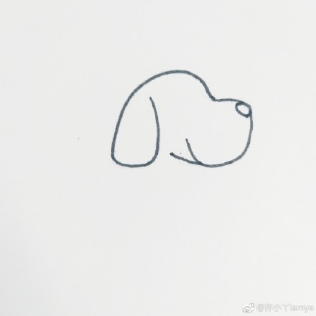 超简单的斑点狗简笔画教程 简单的Q版小狗狗画法 小狗怎么画_www.youyix.com