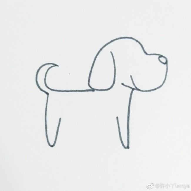 超简单的斑点狗简笔画教程 简单的Q版小狗狗画法 小狗怎么画_www.youyix.com