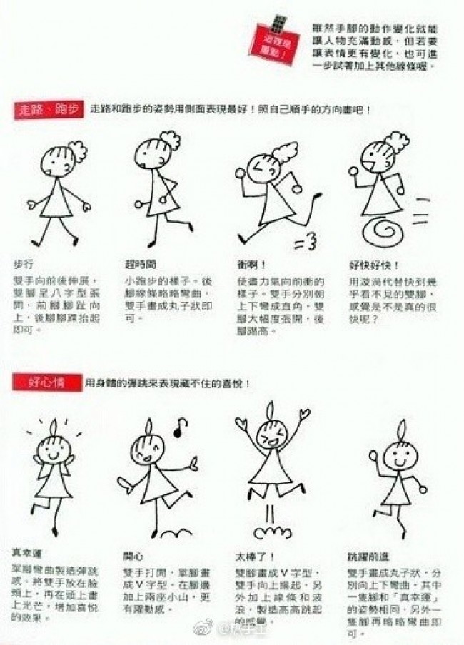 适合幼儿画的最简单的火柴人简笔画教程图片素材 幼儿园简单简笔画_www.youyix.com