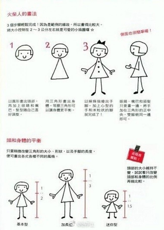 适合幼儿画的最简单的火柴人简笔画教程图片素材 幼儿园简单简笔画_www.youyix.com