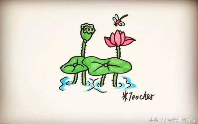 荷花怎么画？简单的荷花简笔画画法 莲花的画法卡通画手绘教程_www.youyix.com