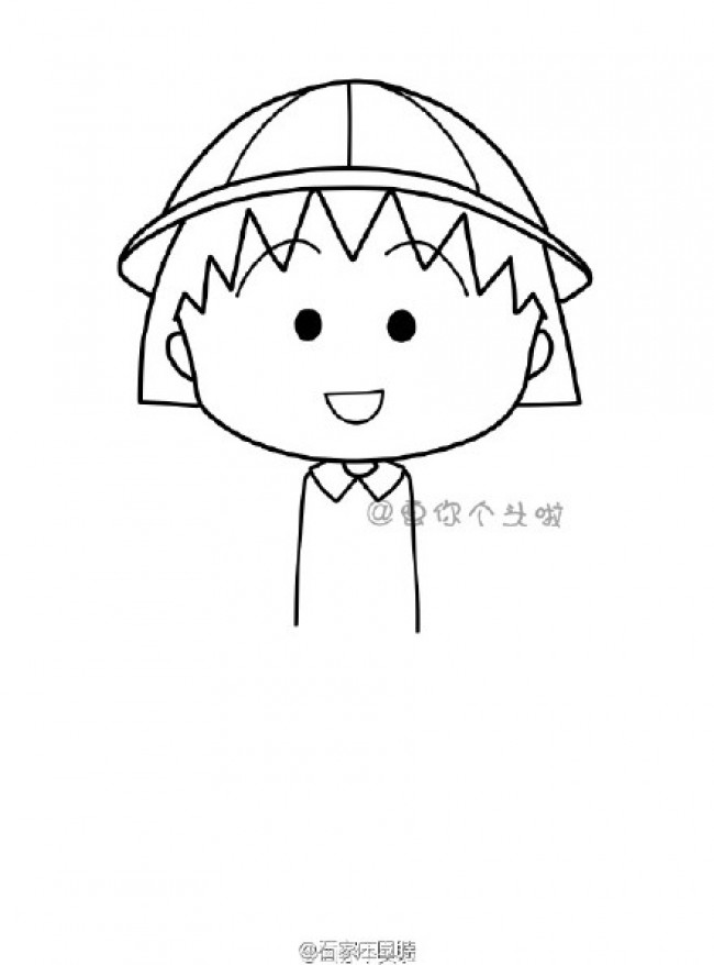 樱桃小丸子简笔画怎么画 小丸子的画法 小丸子简笔画 卡通画图片教程