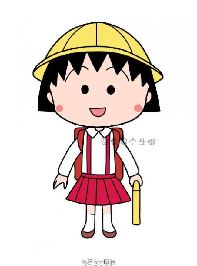 樱桃小丸子简笔画怎么画小丸子的画法小丸子简笔画卡通画图片教程
