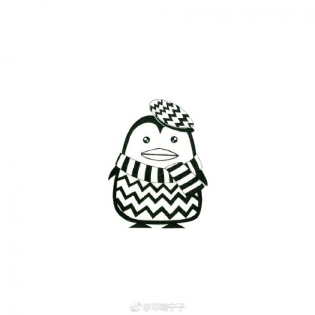 小企鹅的卡通画画法 企鹅简笔画教程 企鹅怎么画 企鹅儿童画手绘_www.youyix.com