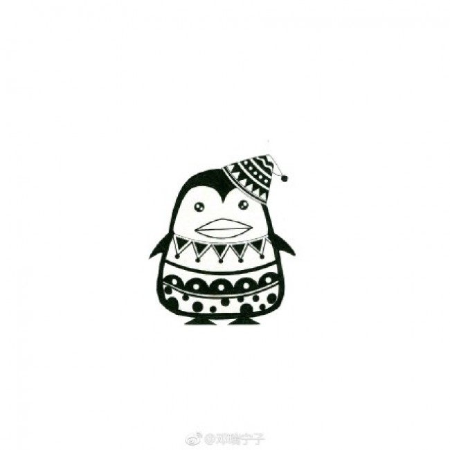 小企鹅的卡通画画法 企鹅简笔画教程 企鹅怎么画 企鹅儿童画手绘_www.youyix.com