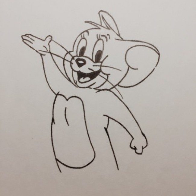 吃奶酪的小老鼠卡通画 老鼠简笔画画法 老鼠儿童画教程手绘_www.youyix.com