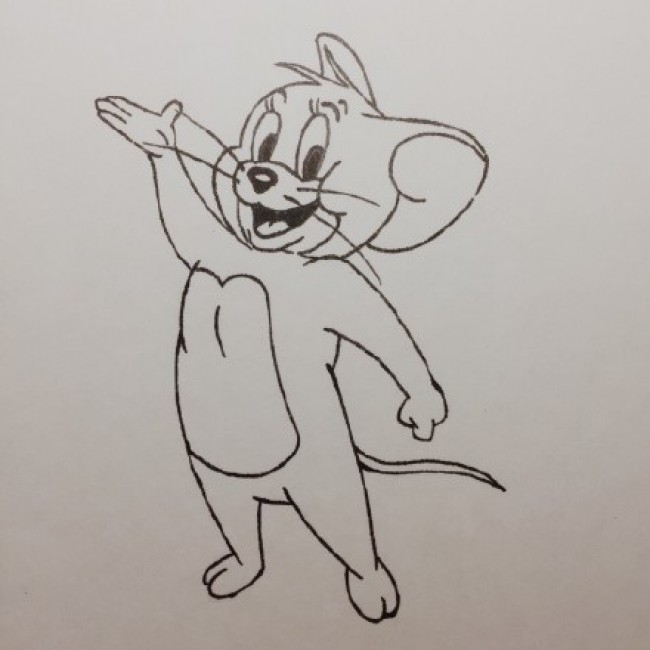 吃奶酪的小老鼠卡通画 老鼠简笔画画法 老鼠儿童画教程手绘_www.youyix.com