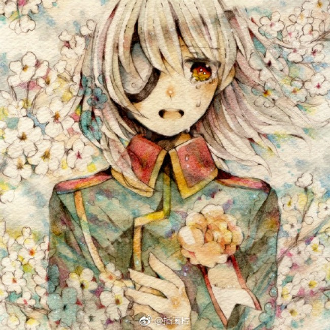 一组好看的日系水溶性彩铅笔画的漫画插画人物作品图片欣赏_www.youyix.com