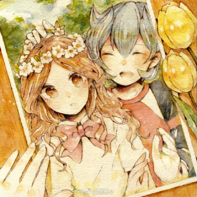 一组好看的日系水溶性彩铅笔画的漫画插画人物作品图片欣赏_www.youyix.com