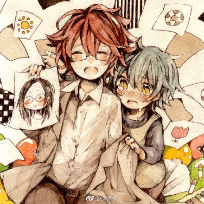 一组好看的日系水溶性彩铅笔画的漫画插画人物作品图片欣赏_www.youyix.com
