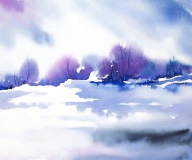 很简单但是很美的晕染效果风景水彩画图片作品欣赏_www.youyix.com
