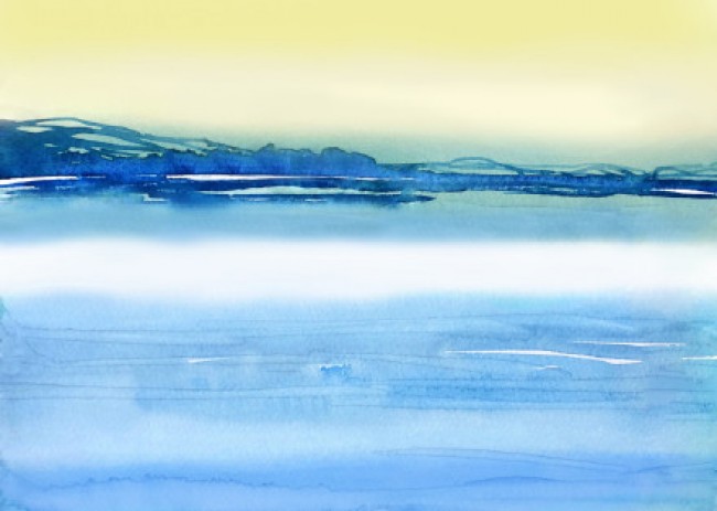 很简单但是很美的晕染效果风景水彩画图片作品欣赏_www.youyix.com