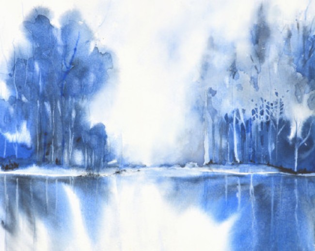 很简单但是很美的晕染效果风景水彩画图片作品欣赏_www.youyix.com
