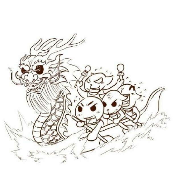 端午节龙舟简笔画画法 龙舟简笔画教程步骤 龙舟怎么画_www.youyix.com