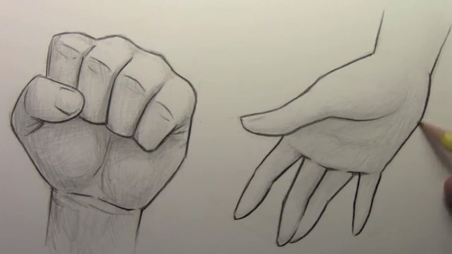 【视频】动漫插画人物手部画法演示 握紧的拳头与摊开的手掌怎么画?