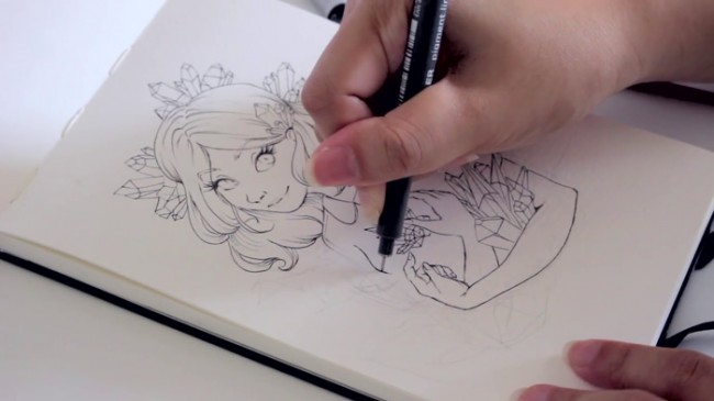 【视频】超美的水晶森系女孩水彩手绘视频教程 很仙的女生_www.youyix.com