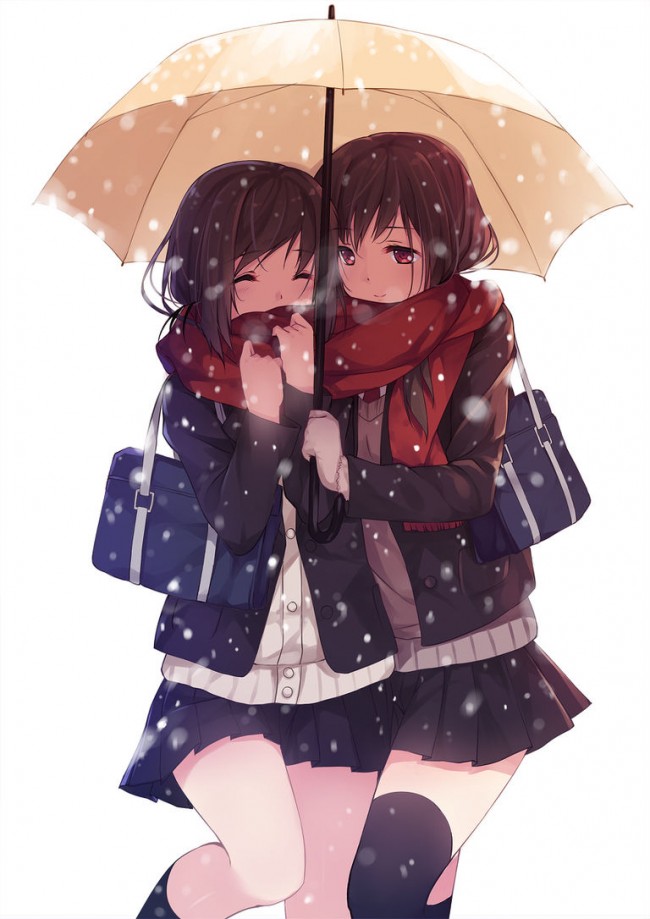 唯美可爱的女生百合向爱恋插画图片 清纯甜美的女同清新动漫插画作品_www.youyix.com