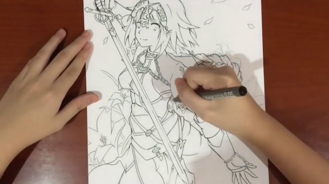【视频】马克笔动漫女战士人物亚瑟王插画手绘视频教程图片 教你画动漫人物拿着剑的女战士_www.youyix.com