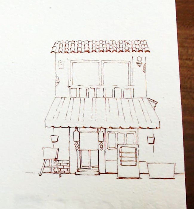 【小房子水彩小插画】简单可爱的水彩插画小房子手绘教程_www.youyix.com