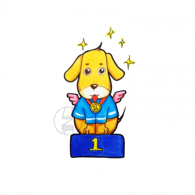 冠军狗狗彩铅简单小插画 才艺君手绘课堂新课_www.youyix.com