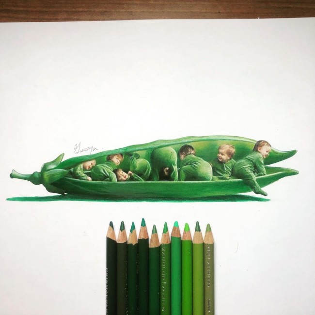 创意彩铅画 这些彩铅手绘写实又有趣_www.youyix.com