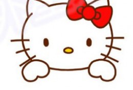 Hello Kitty 猫头像卡通画画法 手绘教程 简笔画