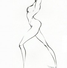 时尚风格时装设计女性人物肢体手绘线稿素材参考图 服装设计女人体