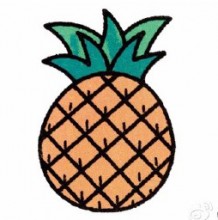 菠萝简笔画教程图片 菠萝简笔画怎么画 菠萝的简笔画画法