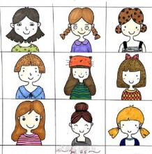 9个手绘女生头像教程图片带上色 可爱的小女孩头像简笔画怎么画 画法