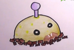 土豆地雷怎么画 植物大战僵尸土豆雷简笔画画法 土豆雷的卡通画手绘教程