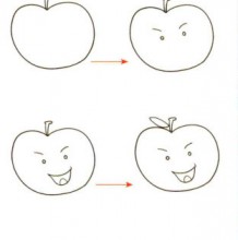 苹果简笔画 苹果儿童画 苹果蜡笔画 小孩子蜡笔画苹果