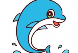 小小可爱的海豚动物 儿童卡通海豚简笔画教程 胖胖的海豚非常的漂亮