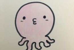 章鱼简笔画怎么会 章鱼卡通画 简单章鱼儿童画画法 章鱼手绘线稿白描