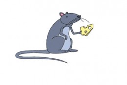 吃奶酪的小老鼠卡通画 老鼠简笔画画法 老鼠儿童画教程手绘