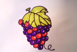 一串葡萄怎么画？葡萄的简笔画画法 普通儿童画卡通画手绘教程