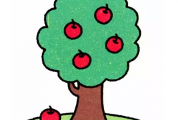 果树卡通画怎么画？果树简笔画的画法 果树儿童画手绘线稿教程