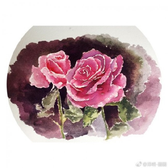 玫瑰花水彩画手绘教程图片玫瑰花水彩花卉怎么画玫瑰花水彩的画法 图片 9p 才艺君