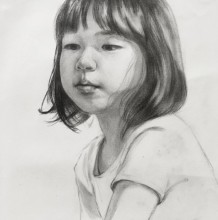 单眼皮女孩素描头像手绘画教程图片 小女孩半身像素描画法 怎么画