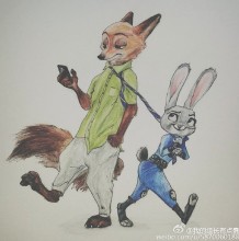 疯狂动物城兔子和狐狸的彩铅画手绘教程图片 疯狂动物城彩铅画法 怎么画