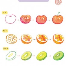 简单可爱水果彩铅简笔画图片手绘教程 苹果 橘子 猕猴桃怎么画 画法