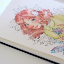 【视频】超美的水晶森系女孩水彩手绘视频教程 很仙的女生