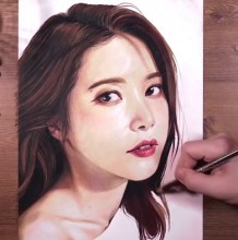 【视频】韩国女明星Solar写实彩铅画手绘视频教程画法图片