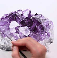 【视频】好看的水晶宝石水彩画视频教程 细笔精雕细作写实风